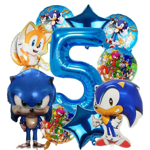 10pcs Deko Geburtstag Kinder, Luftballons Alufolie Kindergeburtstag Deko, 5 Jahre Luftballons Geschenk für Jungen und Mädchen von Xtaguvdm