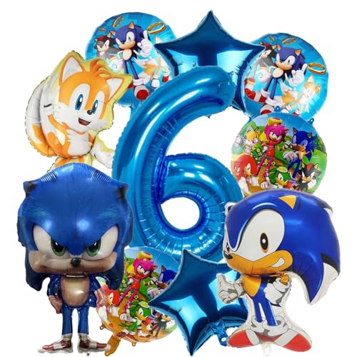 10pcs Deko Geburtstag Kinder, Luftballons Alufolie Kindergeburtstag Deko, 6 Jahre Luftballons Geschenk für Jungen und Mädchen von Xtaguvdm