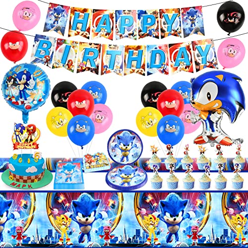 84pcs-Teiliges Spiel-Thema Geburtstag Partyset für Kinder – Banner, Ballons, Tortenstecker, Servietten, Tischdecke von Xtaguvdm