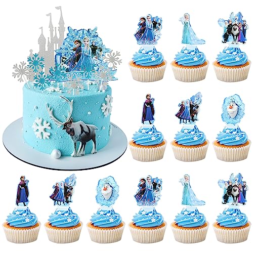 34 Stück Princess Cake Topper, Geburtstag Torte Topper,Cake Toppers, Prinzessinnen Tortendeko für Mädchen, Geburtstagsfeier von Xtaguvdm