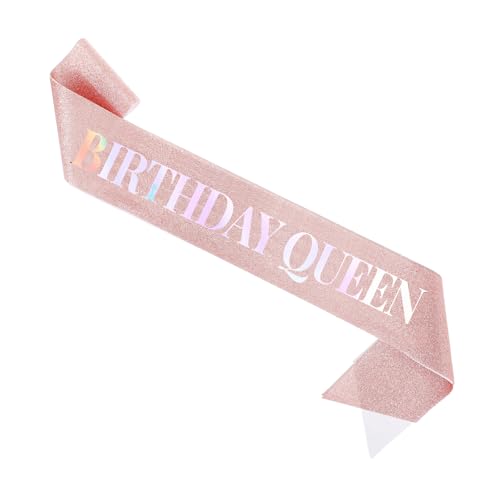 Geburtstag Königin Schärpe Glitzer Roségold Birthday Queen Sash Glitzer Geburtstag Schärpe Damen Geburtstag Schärpe für Geburtstag Party Zubehör von Xthrotsenk