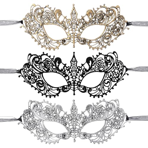Xthrotsenk 3 Stück Maskenball Damen Maske Erogenous Spitzenmaske Halloween Auge Maskiert Karneval Abschlussball Party Kostüm Ball Masken Kostüm Zubehör für Frauen Xthrotsenk 3 Stück Maskenball Damen Maske Erogenous Spitzenmaske Halloween Auge Maskiert Karneval Abschlussball Party Kostüm Ball Masken Kostüm Zubehör für Frauen von Xthrotsenk