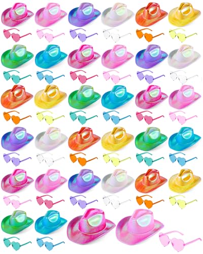 Xtinmee 64-teiliges Weltraum-Cowgirl-Hut und randloses Herz-Sonnenbrillen-Set, CowGirl-Glitzer-Hut für Party-Kostüm-Zubehör Xtinmee 64-teiliges Weltraum-Cowgirl-Hut und randloses Herz-Sonnenbrillen-Set, CowGirl-Glitzer-Hut für Party-Kostüm-Zubehör von Xtinmee