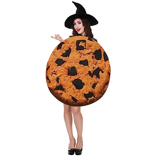 Xtinmee Unisex Kekse Kostüm Zubehör Kit Schokoladenchip Cookie Kostüm Essen Kostüm für Erwachsene Frauen Männer Halloween Cosplay Party, Einheitsgröße Xtinmee Unisex Kekse Kostüm Zubehör Kit Schokoladenchip Cookie Kostüm Essen Kostüm für Erwachsene Frauen Männer Halloween Cosplay Party, Einheitsgröße von Xtinmee