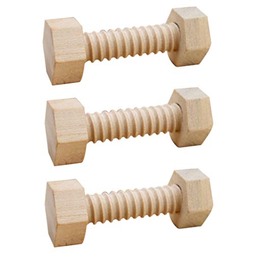 XuQiZZpp 3 x Holzbausteine mit Schraubenmuttern, praktisches Lehrpuzzle XuQiZZpp 3 x Holzbausteine mit Schraubenmuttern, praktisches Lehrpuzzle von XuQiZZpp