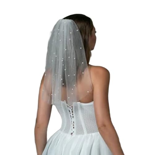XuQiZZpp Brautschleier-Perlen für Mädchen, Balletcore-Perlen für Festzug, Abschlussball, Braut-Haarschmuck, Bühnenrequisiten, weißer Schleier für die Braut XuQiZZpp Brautschleier-Perlen für Mädchen, Balletcore-Perlen für Festzug, Abschlussball, Braut-Haarschmuck, Bühnenrequisiten, weißer Schleier für die Braut von XuQiZZpp