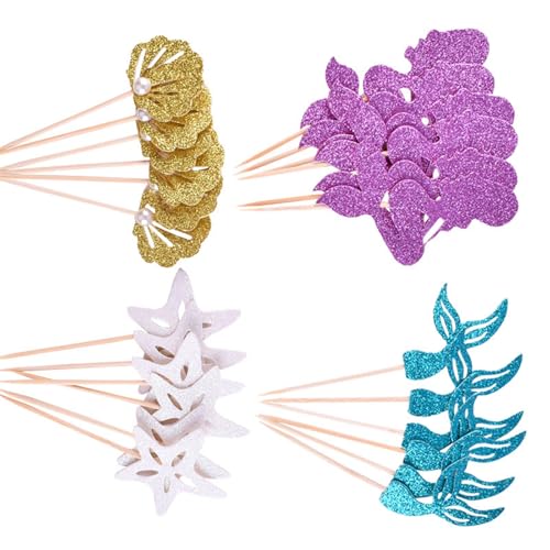 XuQiZZpp Fisch-Kuchenaufsatz-Set, 4/6 bedruckte Designs, hochwertiges dickes Papier, 0,3 mm, für Jahrestage, Babypartys, Events, sichere Materialien von XuQiZZpp