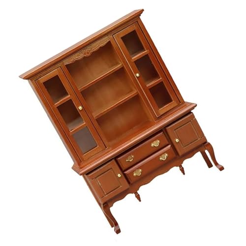 XuQiZZpp Puppenhäuser Enthusiast Miniaturschrank 1/12 Puppenhäuser Möbel Bücherregal mit zu öffnenden Schubladen Puppenhäuser Zubehör von XuQiZZpp
