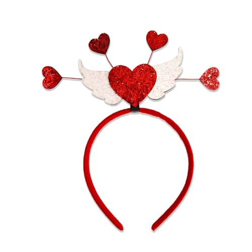 XuQiZZpp Valentinstag-Stirnband, Haarreif, Festival, Party, Requisiten, Zubehör, Herz, Haarband, Cosplay, Kostüm, Kopfbedeckung für Damen, Kinder, festliche Party-Dekoration von XuQiZZpp