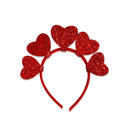 XuQiZZpp Valentinstag-Stirnband, Haarreif, Festival, Party, Requisiten, Zubehör, Herz, Haarband, Cosplay, Kostüm, Kopfbedeckung für Damen, Kinder, festliche Party-Dekoration von XuQiZZpp