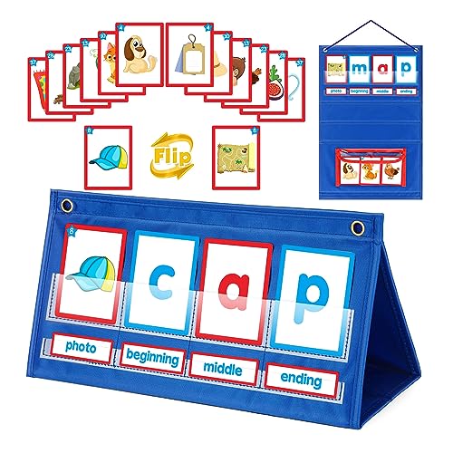CVC Word Builder Desktop Pocket Chart Tent Cards Set Phonics Games Flash Cards For Preschool Kindergarten Classroom Rechtschreibung Rechtschreibung Vorschule Kindergarten von Xuancai