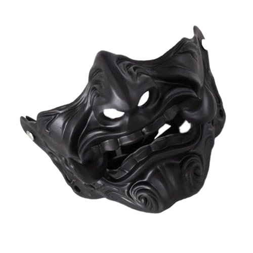 Xuancai Animes Cosplays Oni-Gesichtsbedeckung, belüftetes Design, schnell verstellbar, Theatereigentum für Festivals und Themen-Event, japanische Oni-Maske, Cosplays von Xuancai