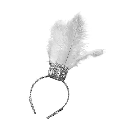 Xuancai Galvanisierter gefiederter Haarreif mit Strasssteinen für Frauen, Nachtclub, Versammlung, Party, Feier, Maskerade, Kopfschmuck, Karneval, Kostümzubehör von Xuancai