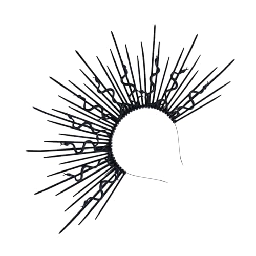 Xuancai Teufel Punk Schlange Stirnband künstlerisches Punk Haarschmuck für Erwachsene Silber Schlange für Partys Nachtclubs Mystische Kopfbedeckung Xuancai Teufel Punk Schlange Stirnband künstlerisches Punk Haarschmuck für Erwachsene Silber Schlange für Partys Nachtclubs Mystische Kopfbedeckung von Xuancai