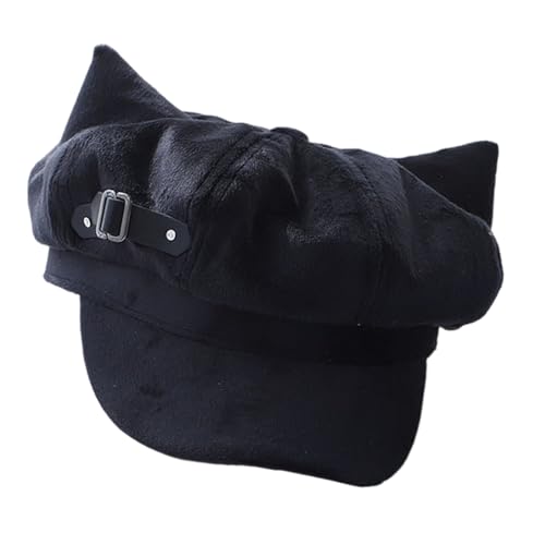 Xuancai Trendige Baskenmütze, Kätzchenohren, Unisex, Kopfbedeckung, Accessoire für Damen und Herren, Cabbie-Hut für Halloween, Cosplay, Party-Outfit Xuancai Trendige Baskenmütze, Kätzchenohren, Unisex, Kopfbedeckung, Accessoire für Damen und Herren, Cabbie-Hut für Halloween, Cosplay, Party-Outfit von Xuancai