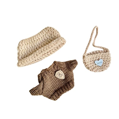 Häkelgarn, Puppenkleidungs-Set mit abgestimmtem Oberteil und Hut und dekorativ für 15–17 cm große Puppen Häkelgarn, Puppenkleidungs-Set mit abgestimmtem Oberteil und Hut und dekorativ für 15–17 cm große Puppen von Xuanxi