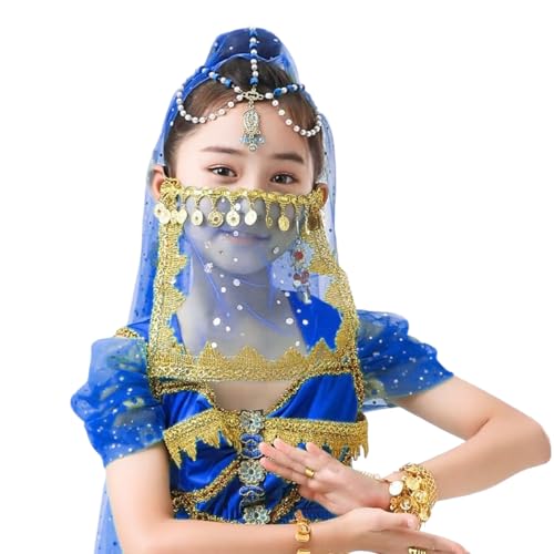 Xuanxi Bauchtanz-Gesichtsschleier für Mädchen und Frauen, arabisches Nacht-Outfit, Halloween-Kostüm, Cosplay, Schleier, modischer Halbgesichtsschleier Xuanxi Bauchtanz-Gesichtsschleier für Mädchen und Frauen, arabisches Nacht-Outfit, Halloween-Kostüm, Cosplay, Schleier, modischer Halbgesichtsschleier von Xuanxi
