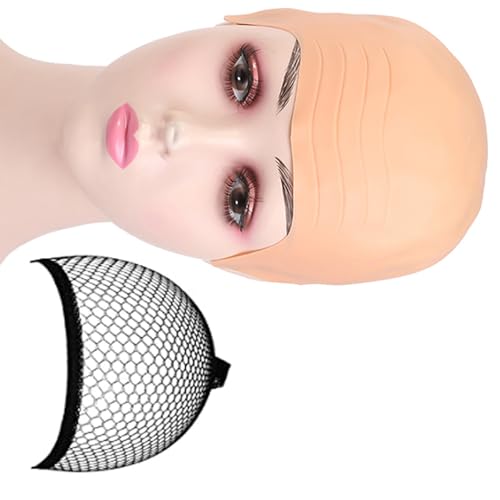 Xuanxi Glatzkopfkappen, Halloween, Glatzenperücken, Kappen, Cosplay, Hut, Kostüm, für Kinder und Erwachsene, Cosplay-Kostüm, Zubehör für Damen, Herren, Halloween von Xuanxi