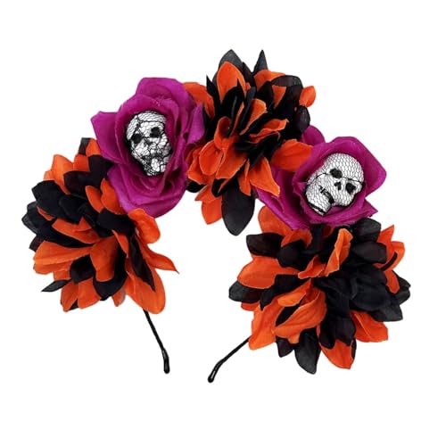 Xuanxi Mexikanische Rosenkrone, Girlanden, Blumen-Haarband, Skelett, Blumen, Stirnband, Halloween, Dias Des Los Muerto, Party-Kostüm, Dia Los Muerto von Xuanxi