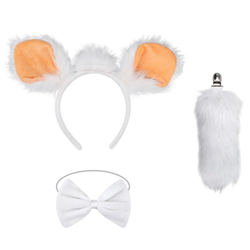 Xuanxi Schaf-Kostüm-Set, Schafsohren, Stirnband, Plüschschwanz, Fliege, Schaf, Haarreifen-Set, Netzrock für Halloween, Kostüm, Cosplay Xuanxi Schaf-Kostüm-Set, Schafsohren, Stirnband, Plüschschwanz, Fliege, Schaf, Haarreifen-Set, Netzrock für Halloween, Kostüm, Cosplay von Xuanxi
