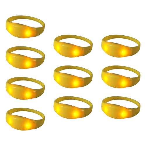 Xuanxi Stimmaktivierte Armbänder, leuchtende Armbänder für Geburtstage und Raves, blinkende Armbänder, Party-Zubehör, 10 Stück von Xuanxi