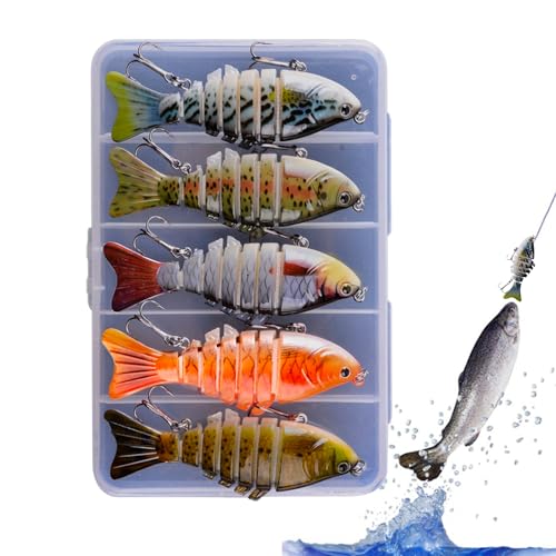 Xujuika Gegliederter Swimbait - Gegliederte Angelköder,10 cm Mehrfachgelenk Weicher Schwimmköder Für Süßwasser In Seen Flüssen Forellen Welsen Und Barschen von Xujuika