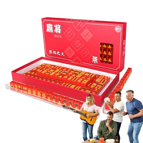 Xujuika Kleines Mahjong-Set, tragbares Mahjong-Tischset - Mahjong-Brettspielset für Erwachsene und Familie,Tragbarer und Outdoor-Reise- und Schlafspaß im chinesischen Stil von Xujuika