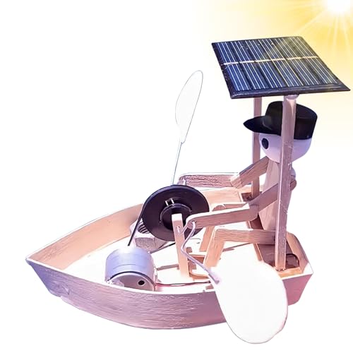 Xujuika Solarbetriebenes Roboter Boot | Miniatur-Ruderboot für Schreibtisch - Kreatives Holz-Solar-Roboterboot mit Bildungsfunktion für Garten, Teich, Pool & Outdoor-Aktivitäten von Xujuika