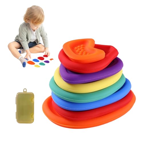 Xujuika Sorgenstein Fidget,8 Stück Taschen Spielzeug Zum Drücken - Strukturierte Fingersensorik Für Kinder Ab 3 Jahren Drinnen Unterwegs Schule Spielplatz Geschenkidee von Xujuika