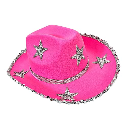 Xujuika Strass Cowgirl Hut,Stern Cowboyhut,Strass Damen Cowgirl Hut - Leichter Western-Cowboyhut, farbenfroher Cowgirl-Hut für Festivals Xujuika Strass Cowgirl Hut,Stern Cowboyhut,Strass Damen Cowgirl Hut - Leichter Western-Cowboyhut, farbenfroher Cowgirl-Hut für Festivals von Xujuika