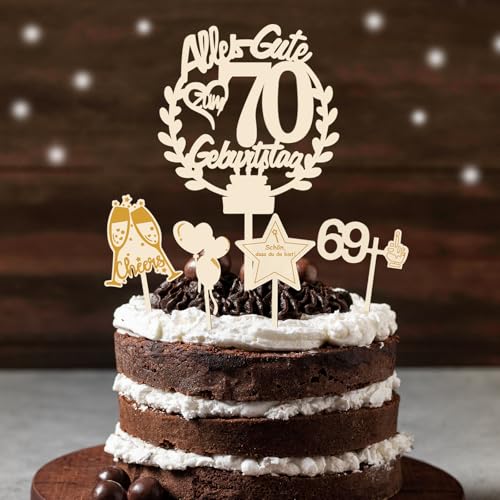 Torten Deko 70 Geburtstag Holz Alles Gute zum Geburtstag 70 Jahre Tortendeko Happy 70th Birthday Cake Topper Kuchendeko 70 Geburstagstorte Deko für Männer Frauen Opa Oma Papa Mama Torten Deko 70 Geburtstag Holz Alles Gute zum Geburtstag 70 Jahre Tortendeko Happy 70th Birthday Cake Topper Kuchendeko 70 Geburstagstorte Deko für Männer Frauen Opa Oma Papa Mama von Xunerloy