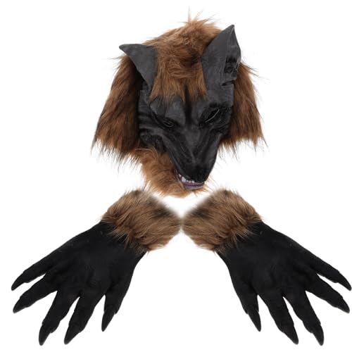 Xuyuehengqdd Werwolf-Kostümmasken-Set, Holloween-Horror-Maske, Werwolf-Kostüm-Zubehör, für Holloween Xuyuehengqdd Werwolf-Kostümmasken-Set, Holloween-Horror-Maske, Werwolf-Kostüm-Zubehör, für Holloween von Xuyuehengqdd