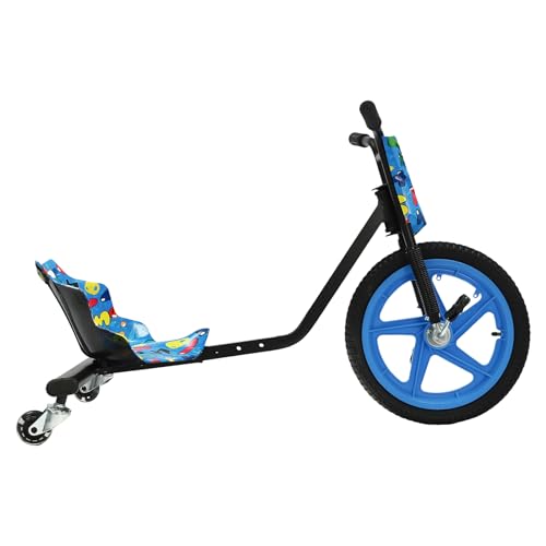 Drift Trike, Xuyuw Robuster Elektro Roller 3-Rad für Kinder, 16-Zoll-Gummi-Vorderrad, rutsch Feste Pedale, einfach zu montieren, sicher, stilvoll von Xuyuw