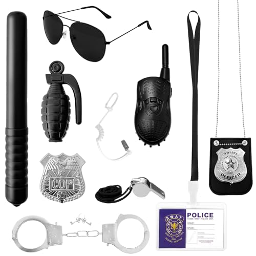 Xuyyicao 10-teiliges Polizei-Spielset, Detektiv-Set, Zubehör, Polizisten-Kostüme, Polizisten-Kostüme, Zubehör für Themenpartys, Rollenspiele, Halloween, Geschenke Xuyyicao 10-teiliges Polizei-Spielset, Detektiv-Set, Zubehör, Polizisten-Kostüme, Polizisten-Kostüme, Zubehör für Themenpartys, Rollenspiele, Halloween, Geschenke von Xuyyicao