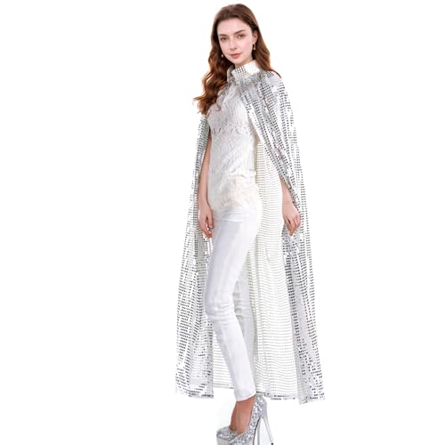Xvbhaq Damen Umhänge mit Pailletten, Karnevalsumzug Umhang, Funkelnde Diamant Umhänge, Karneval Kostümumhänge, Karnevalsumzüge, Lustige Cosplay Accessoires von Xvbhaq