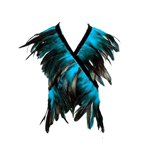 Xvbhaq Flügel Schal, Gothic, Dunkle Engelsflügel, Maleficent Kostüm, Schwarz und Blau, Federumhang für Karneval, Cosplay von Xvbhaq