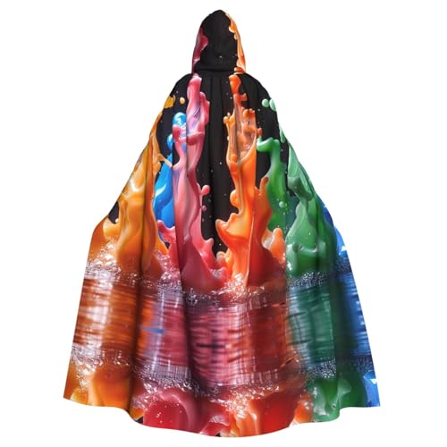 Xvfloreg Bunte Wellen, für Damen und Herren, mit Kapuze, Halloween, Weihnachten, Umhang Xvfloreg Bunte Wellen, für Damen und Herren, mit Kapuze, Halloween, Weihnachten, Umhang von XVFLOREG