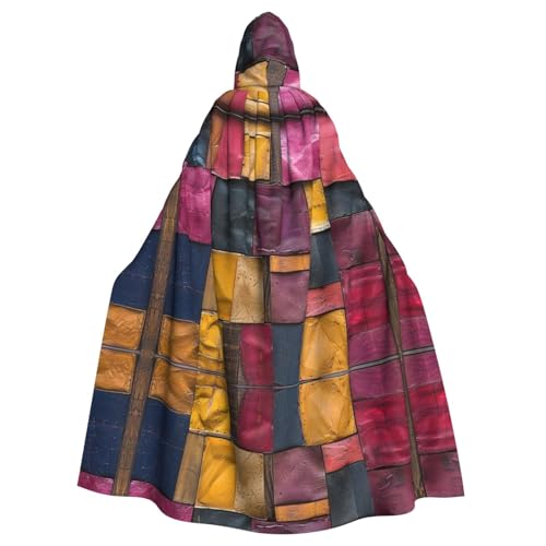 Xvfloreg Buntes Gitter für Damen und Herren mit Kapuze, Halloween, Weihnachten, Umhang Xvfloreg Buntes Gitter für Damen und Herren mit Kapuze, Halloween, Weihnachten, Umhang von Xvfloreg