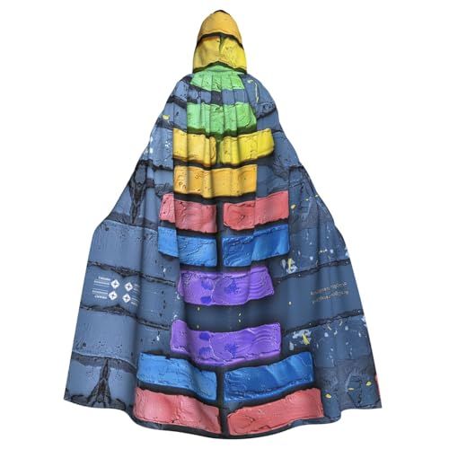 Xvfloreg Buntes Patch, für Damen und Herren, mit Kapuze, Halloween, Weihnachten, Umhang Xvfloreg Buntes Patch, für Damen und Herren, mit Kapuze, Halloween, Weihnachten, Umhang von Xvfloreg