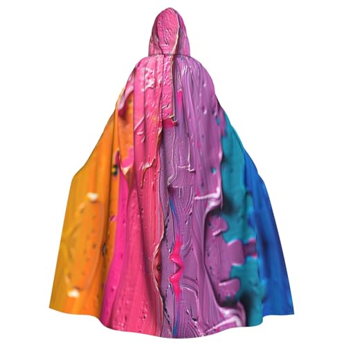 Xvfloreg Farbenfroher Umhang für Damen und Herren mit Kapuze, Halloween, Weihnachten, Party-Umhang von Xvfloreg