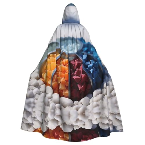 Xvfloreg Farbige Tintenpatrone, für Damen und Herren, mit Kapuze, Halloween, Weihnachten, Umhang Xvfloreg Farbige Tintenpatrone, für Damen und Herren, mit Kapuze, Halloween, Weihnachten, Umhang von XVFLOREG