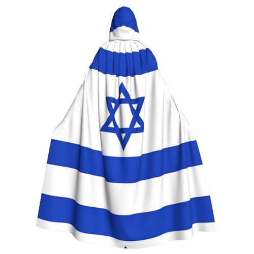 Xvfloreg Israelische Flagge, für Damen und Herren, mit Kapuze, Halloween, Weihnachten, Umhang von XVFLOREG