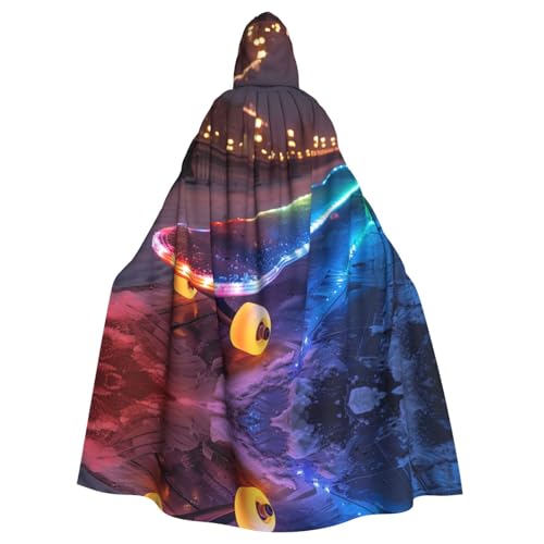 Xvfloreg Leuchtender Skateboard-Umhang für Herren und Damen, mit Kapuze, Halloween, Weihnachten, Party-Umhang Xvfloreg Leuchtender Skateboard-Umhang für Herren und Damen, mit Kapuze, Halloween, Weihnachten, Party-Umhang von Xvfloreg