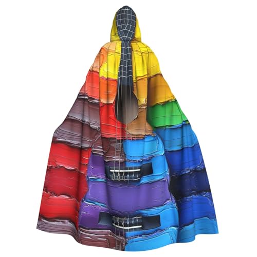 Xvfloreg Regenbogen-Gitarre, für Damen und Herren, mit Kapuze, Halloween, Weihnachten, Umhang Xvfloreg Regenbogen-Gitarre, für Damen und Herren, mit Kapuze, Halloween, Weihnachten, Umhang von Xvfloreg