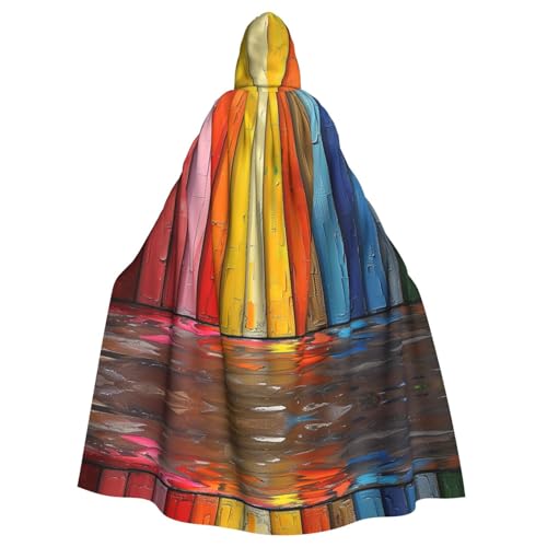 Xvfloreg Regenbogen-Holzstreifen, für Damen und Herren, mit Kapuze, Halloween, Weihnachten, Umhang Xvfloreg Regenbogen-Holzstreifen, für Damen und Herren, mit Kapuze, Halloween, Weihnachten, Umhang von XVFLOREG
