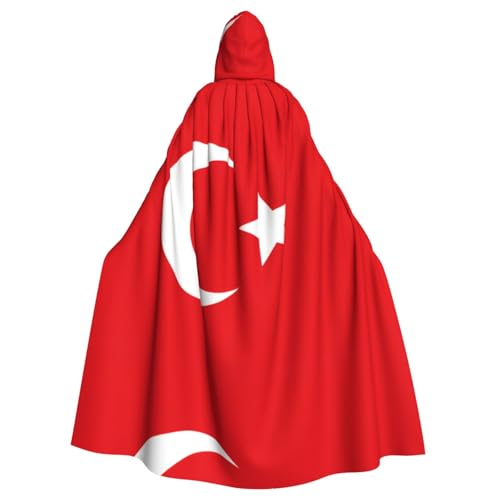 Xvfloreg Umhang mit Kapuze für Herren und Damen, Motiv: Flagge der Türkei, Halloween, Weihnachten, Party-Umhang von XVFLOREG