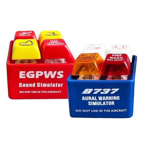 2 Stück Fidget Toy - Piloten Und Crew Alarm Schlüsselanhänger - Alert Tastaturs Keycap Fidget Spielzeug - WarngeräUschsimulator Luftfahrt-Cockpit-SchlüSselanhäNger Mit Hellem Led-Licht 2 Stück Fidget Toy - Piloten Und Crew Alarm Schlüsselanhänger - Alert Tastaturs Keycap Fidget Spielzeug - WarngeräUschsimulator Luftfahrt-Cockpit-SchlüSselanhäNger Mit Hellem Led-Licht von Xvilmaun