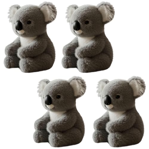Xvilmaun 4 Stücke Koala Plüschspielzeug Ausgestopfte Tierpuppe, Niedliche Koala Bärenkissen Plüschspielzeug, Tiersimulation Koalas Doll Spielzeug Zum Spielen, Kuscheln Und Sammeln von Xvilmaun