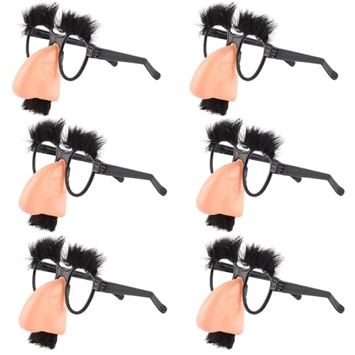 Xvilmaun 6 Stücke Brille Mit Nase, Schnurrbart Und Augenbrauen - Brille Schnurrbart Verkleidung - Foto Requisiten Brillen | Für Halloween Kostümparty Dekoration Xvilmaun 6 Stücke Brille Mit Nase, Schnurrbart Und Augenbrauen - Brille Schnurrbart Verkleidung - Foto Requisiten Brillen | Für Halloween Kostümparty Dekoration von Xvilmaun