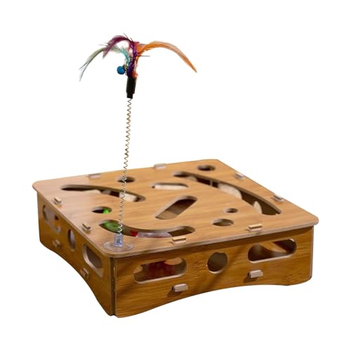 Xvilmaun Katzen Puzzle Spielzeug | Labyrinth Spielbox Mit Zubehörstab Für Neugierde,Interaktive Spielangel Zur Gehirnstimulation Und Gegen Langeweile Xvilmaun Katzen Puzzle Spielzeug | Labyrinth Spielbox Mit Zubehörstab Für Neugierde,Interaktive Spielangel Zur Gehirnstimulation Und Gegen Langeweile von Xvilmaun